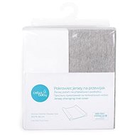 CEBA Changing Mat Cover 50 × 70 - 80cm 2 pcs - Light Grey Melange+White - Changing Mat Cover