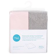 CEBA Changing Mat Cover 50 × 70 - 80cm 2 pcs - Light Grey Melange+Pink - Changing Mat Cover