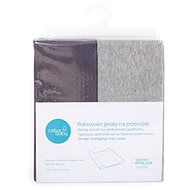 CEBA Changing Mat Cover, 50 × 70 - 80cm 2 pcs - Light Grey Melange+Dark Grey - Changing Mat Cover