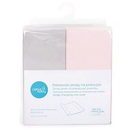 CEBA Changing Mat Cover 50 × 70 - 80cm 2 pcs - Light Grey+Pink - Changing Mat Cover