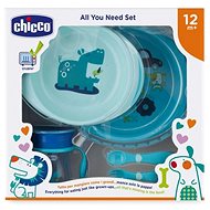 Chicco Dining Set, Plates, Cutlery, Glass, 12m+, Blue - Children's Dining Set
