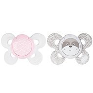 Chicco Physio Comfort Silicone Girl - Dots/Raccoon 2 pcs, 0–6 m - Dummy