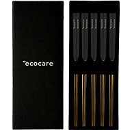 ECOCARE Metal Sushi Chopsticks Box Gold-Black 10 pcs - Cutlery Set