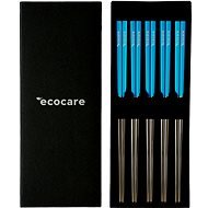 ECOCARE Metal Sushi Chopsticks Box Silver-Blue 10 pcs - Cutlery Set