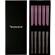 ECOCARE Box Silver-Pink fém sushi pálcika 10 db - Evőpálcikák