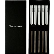 ECOCARE Metal Sushi Chopsticks Box Silver-White 10 pcs - Cutlery Set