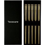 ECOCARE Metal Sushi Chopsticks Box Gold 10 pcs - Cutlery Set