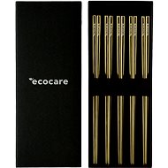 ECOCARE Metal Sushi Chopsticks Box Gold 10 pcs - Chopsticks
