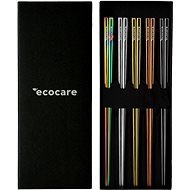 ECOCARE Metal Sushi Chopsticks Box Mix (Silver, Gold, Rose, Rainbow, Black) 10 pcs - Cutlery Set