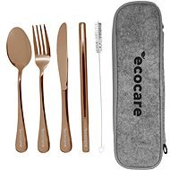 ECOCARE Travel Cutlery Set with Case Rose Gold 4 pcs - Cutlery Set