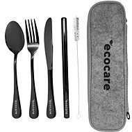 ECOCARE Travel Cutlery Set with Case Black 4 pcs - Cutlery Set