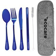 ECOCARE Travel Cutlery Set with Case Blue 4 pcs - Cutlery Set