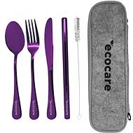 ECOCARE Travel Cutlery Set with Case Purple 4 pcs - Cutlery Set