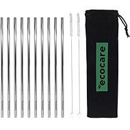ECOCARE Metal Straws Set Silver 10 pcs - Straw