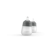 NANOBÉBÉ Silicone Baby Flexy Bottle 270ml, 2 pcs, Grey - Baby Bottle