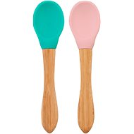 MINIKOIOI with Bamboo Handle 2 pcs - Green / Pink - Baby Spoon