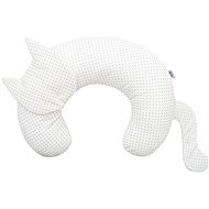 NEW BABY Nursing Pillow Cat Velvet White with Polka Dots - Nursing Pillow