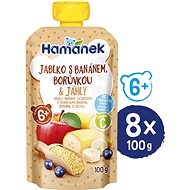 HAMÁNEK Apple with banana, blueberry and buckwheat 8 × 100g - Meal Pocket