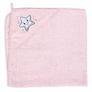 CEBA Terry Towel with Hood 100 × 100 Star Pink - Children's Bath Towel