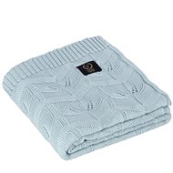 YOSOY Leaves made of Bamboo 50% and Cotton 50%, 95 × 85cm, Light Blue - Blanket