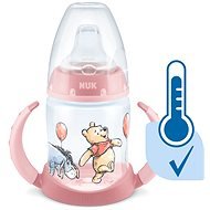 NUK Tanuló cumisüveg DISNEY-Micimackó hőmérséklet-szabályozóval, 150 ml, rózsaszín (kevert motívum) - Gyerek kulacs
