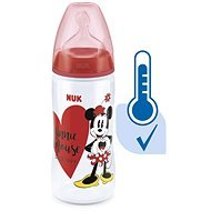 NUK FC+ dojčenská fľaša MICKEY s kontrolou teploty 300 ml červená - Dojčenská fľaša
