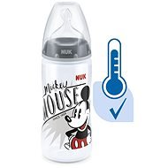 NUK FC+ dojčenská fľaša MICKEY s kontrolou teploty 300 ml sivá - Dojčenská fľaša