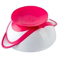 BabyOno Baby Bowl with Suction Cup and Spoon, Pink - Children's Bowl