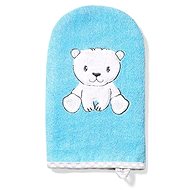 BabyOno Bamboo Washcloth Teddy Bear 21 × 12cm, Blue - Washcloth