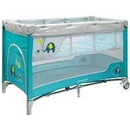 Baby Mix Travel Cot with Hanging Bed Elephants, Blue - Travel Bed