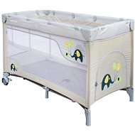Baby Mix Travel Cot Elephants, Beige - Travel Bed