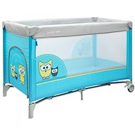 Baby Mix Travel Cot Owl, Blue - Travel Bed