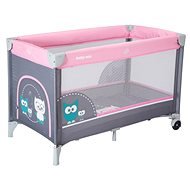Baby Mix Travel Cot Owl, Pink - Travel Bed