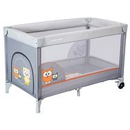 Baby Mix Travel Cot Owl, Grey - Travel Bed