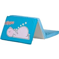 Caretro Foldable Crib Mattress, Hippo, Blue - Mattress