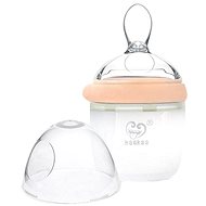 Haakaa Silicone Bottle with Feeding Spoon Peach 160ml - Baby Bottle