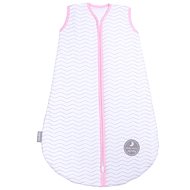 Natulino extra thin summer sleeping bag, White Grey Waves / Pink, 1-layer - Children's Sleeping Bag
