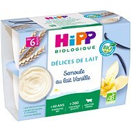 HiPP BIO Mliečny dezert krupicový s vanilkou Bourbon 6× (4× 100 g) - Príkrm
