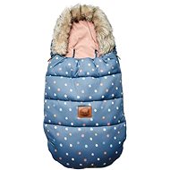 PINK NO MORE Stroller Pouch with Fur, Dots - Stroller Footmuff