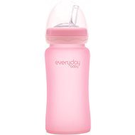 EverydayBaby Glass Bottle Straw 240ml Rose Pink - Children's Water Bottle
