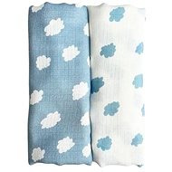 PINKnoMore Muslin diaper printed Clouds & Clouds 2 pcs - Cloth Nappies