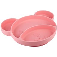 Canpol Babies silicone divided plate with suction cup teddy bear, pink - Children's Plate