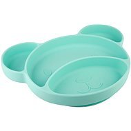 Canpol Babies silicone divided plate with suction cup teddy bear, turquoise - Children's Plate