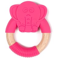 Bo Jungle B-Teether Animal Wood Pink Elephant - Baby Teether