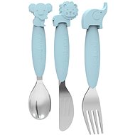 Bo Jungle cutlery silicone and stainless steel Blue - Children's Cutlery