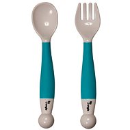 Bo Jungle flexible spoon with fork Turquoise - Children's Cutlery