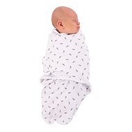Bo Jungle B-Wrap Small (3,2 - 6,4 kg), Grey Feathers - Swaddle Blanket