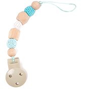 Bo Jungle B-Pacifier Wood Blue - Dummy Clip