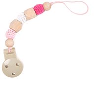 Bo Jungle B-Pacifier Wood Pink - Dummy Clip