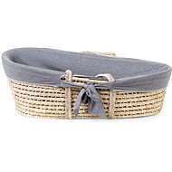 CHILDHOME Basket Natural + mattress + cover Jersey Grey - Cot